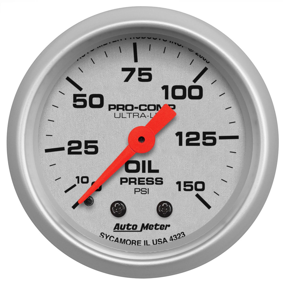 AutoMeter 2-1/16" OIL PRESSURE, 0-150 PSI, MECHANICAL, ULTRA-LITE (4323)
