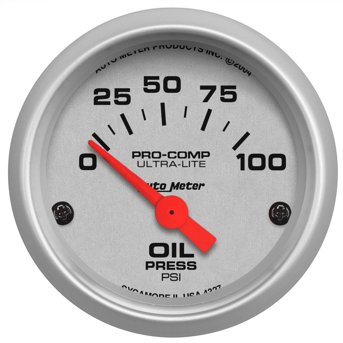 AutoMeter 2-1/16" OIL PRESSURE, 0-100 PSI, AIR-CORE, ULTRA-LITE (4327-SP)