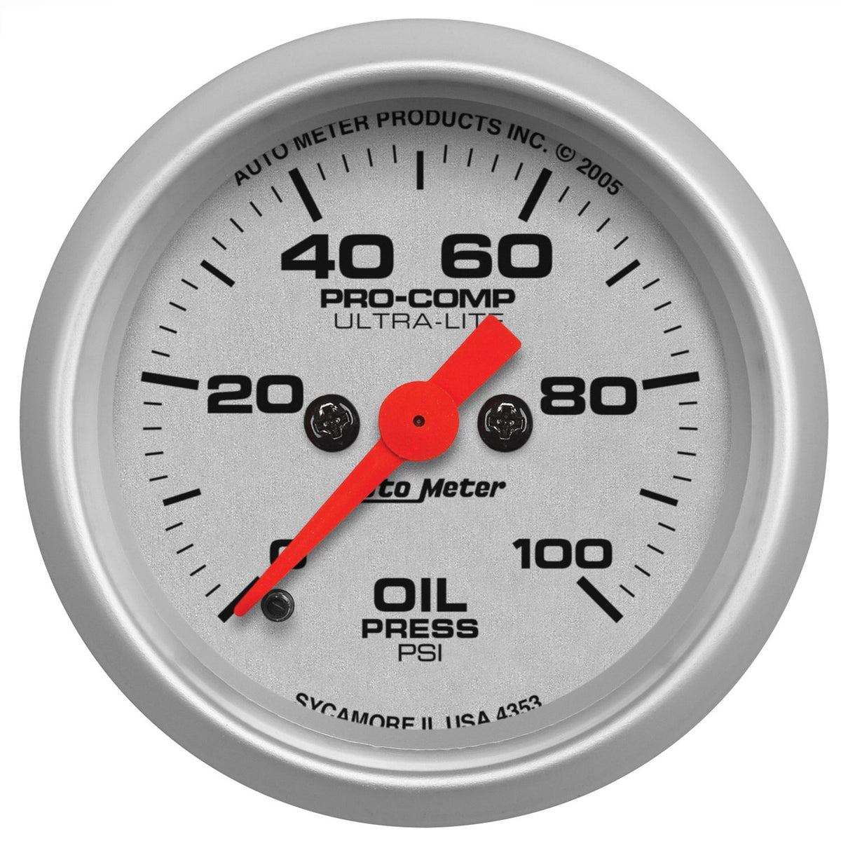 AutoMeter 2-1/16" OIL PRESSURE, 0-100 PSI, STEPPER MOTOR, ULTRA-LITE (4353)