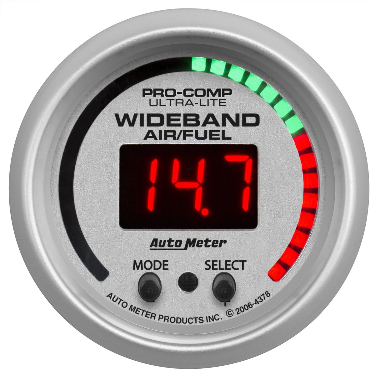AutoMeter 2-1/16" WIDEBAND PRO AIR/FUEL RATIO, 6:1-20:1 AFR, ULTRA-LITE (4378-SP)