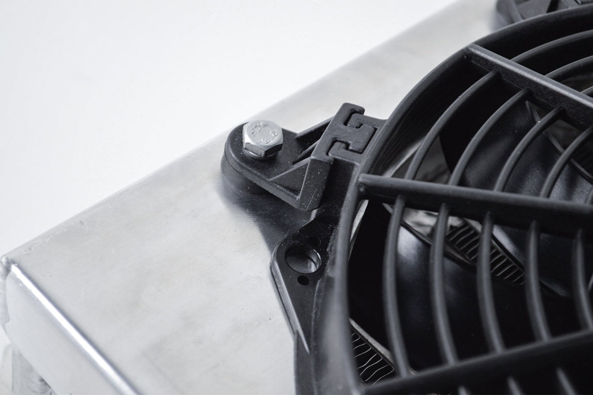 CSF 13.8in x 10in Dual Fluid Bar & Plate HD Oil Cooler w/9in SPAL Fan (Discontinued)