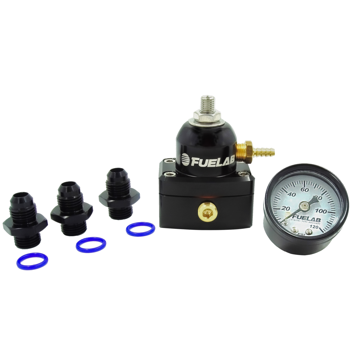 Fuelab Mini Fuel Pressure Regulator KIT 6AN In/6AN Out Standard Seat EFI 25-90 PSID