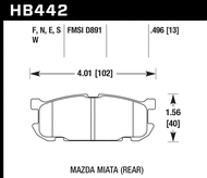 Hawk Performance Rear Brake Pads HB442 for Mazda MX-5 Miata NB (1999-2005)
