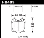 Hawk Performance Rear Brake Pads HB499 for Lexus IS300 / GS300 XE10/JZS147/JZS161 (2001-2005, 1993-2005)