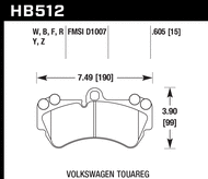 Hawk Performance Front Brake Pads HB512 for Mazda RX-8 SE3P (2004-2011)