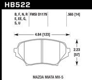 Hawk Performance Front Brake Pads HB522 for Mazda MX-5 Miata ND (2016+)