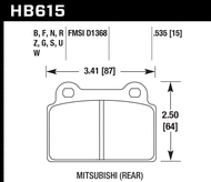 Hawk Performance Rear Brake Pads HB615 for Mitsubishi Lancer Evolution X CZ4A (2008-2015)