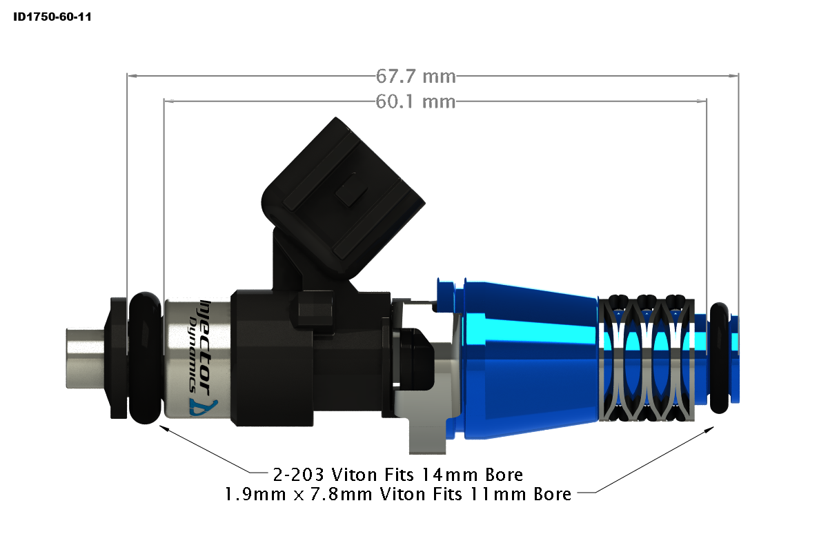 Injector Dynamics ID1750-XDS Fuel Injector Set of 4 for Toyota MR2 (3S-GTE) SW20 (1989-1999) (1750.60.14.14.4)