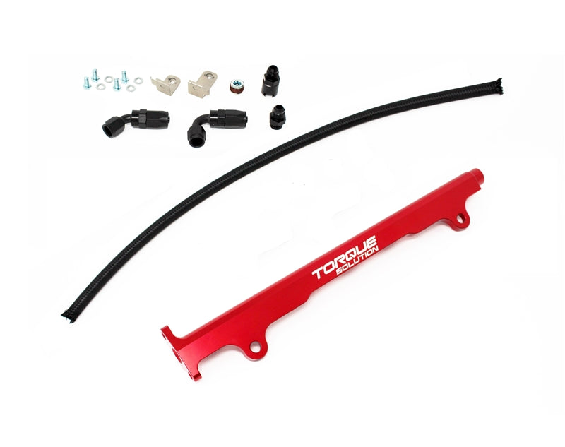 Torque Solution Billet Fuel Rail (Red): Mitsubishi EVO X for Mitsubishi Lancer Evolution X CZ4A
