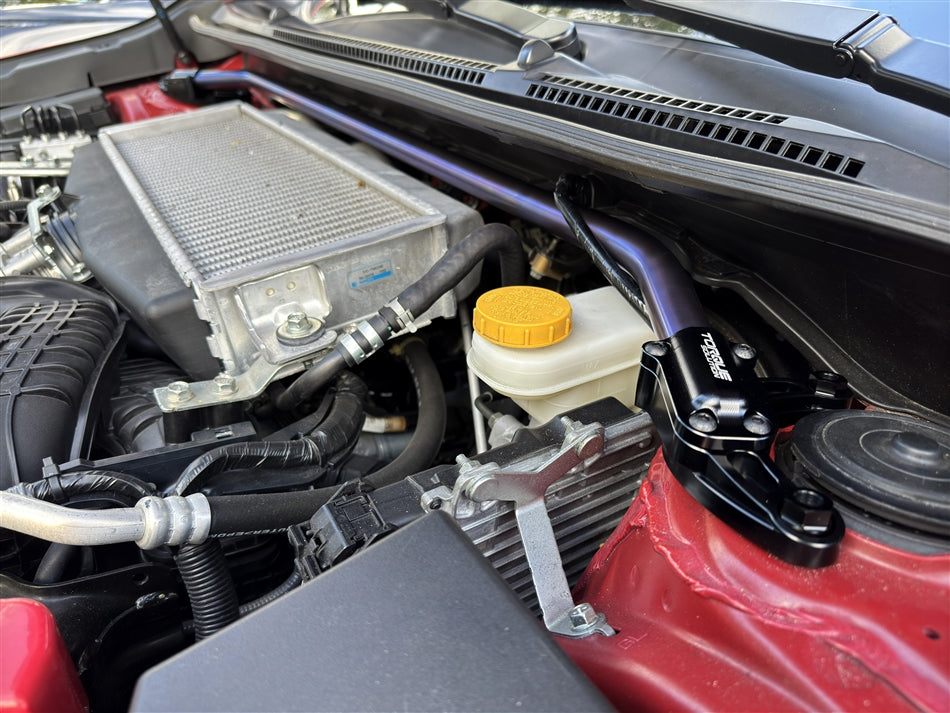 Torque Solution Strut Brace: Subaru WRX 2022+ - Titanium Brushed / Raw for Subaru WRX/STI VB (2022+)