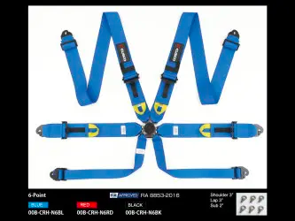 Cusco FIA Racing Harness Set Blue, 4-Point, Shoulder: 3", Lap: 3", come w/ eyebolts (7/16-20UNF thread) x 4 pcs.