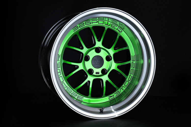 326 Power Yabaking Gangsta DEEP MESH 18x11.00 +10, 5H-114.3 BLACK CLEAR GREEN