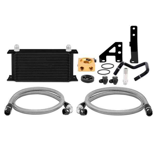 Mishimoto Oil Cooler Kit, Black, Thermostatic, fits Subaru WRX 2015-2021