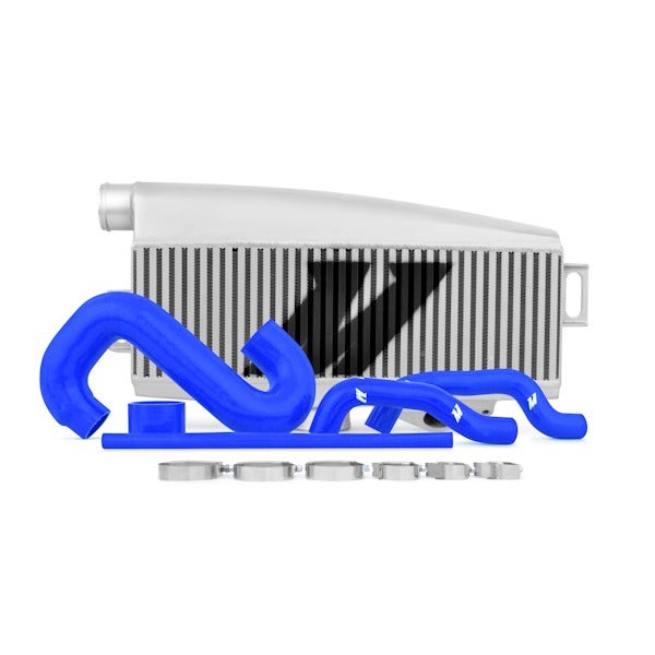 Mishimoto Top-Mount Intercooler Kit, Silver w/ Blue Pipes for Subaru WRX/STI GDB (2002-2007)