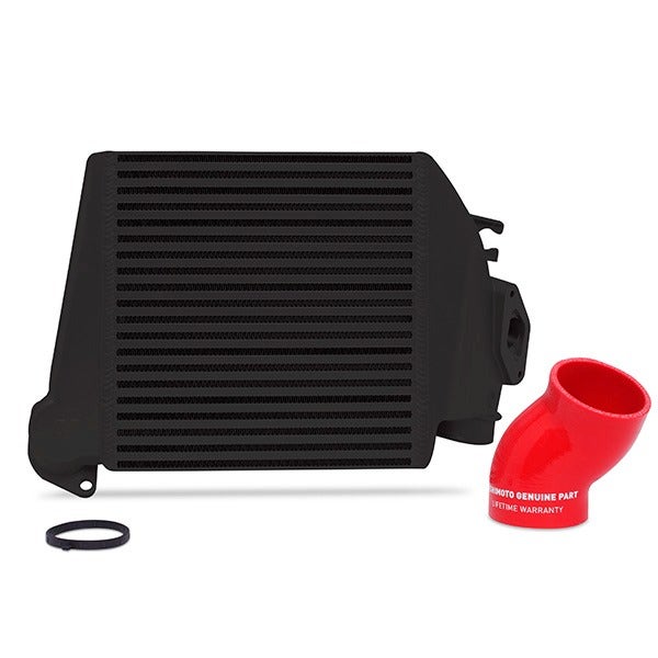 Mishimoto Top-Mount Intercooler, Black Cooler Red Hoses for Subaru WRX/STI GRB/GVB (2008-2014)