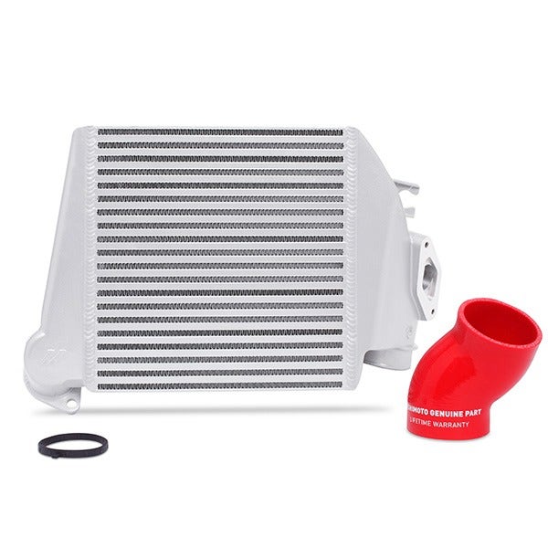 Mishimoto Top-Mount Intercooler, Silver Cooler Red Hoses for Subaru WRX/STI GRB/GVB (2008-2014)