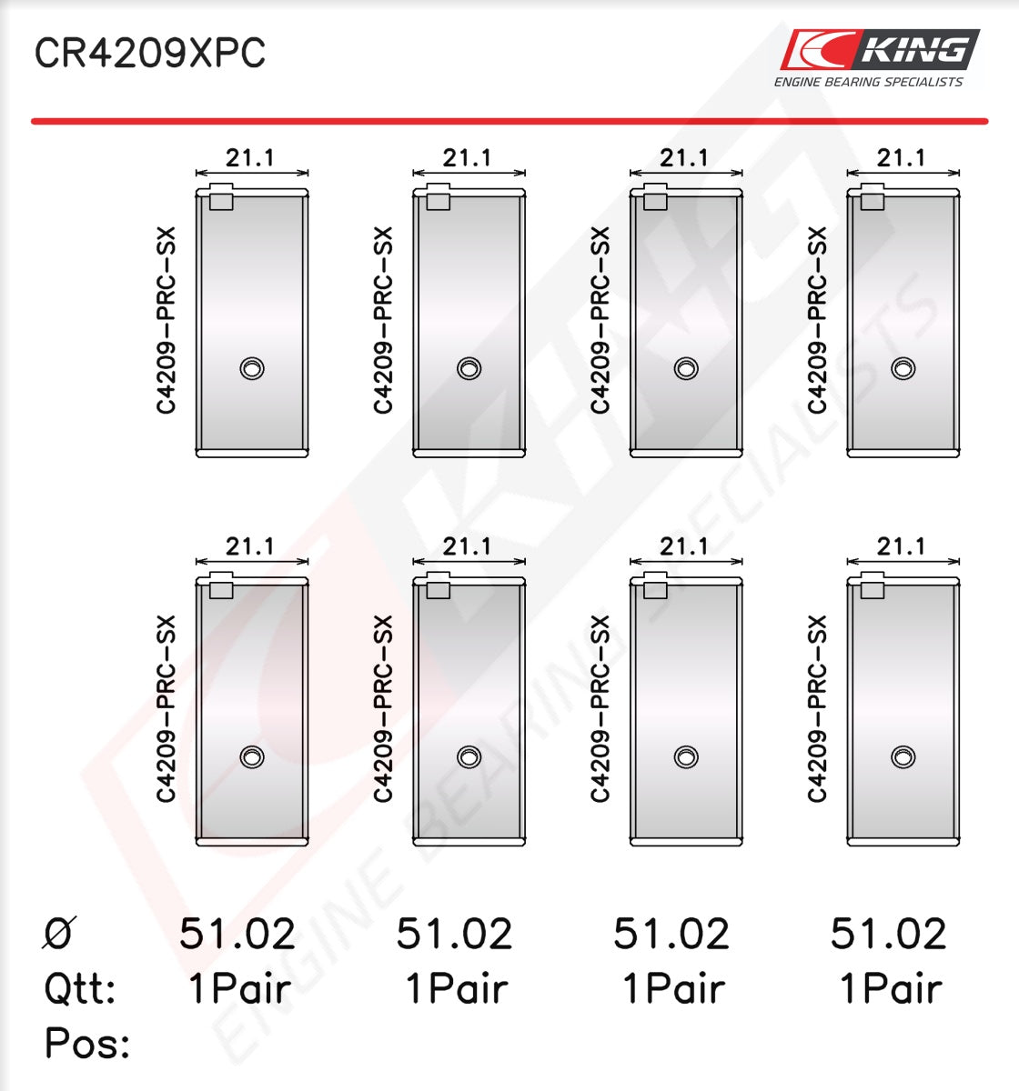 King Engine Bearings Race Rod Bearing Set for Toyota 3S-GTE SW20