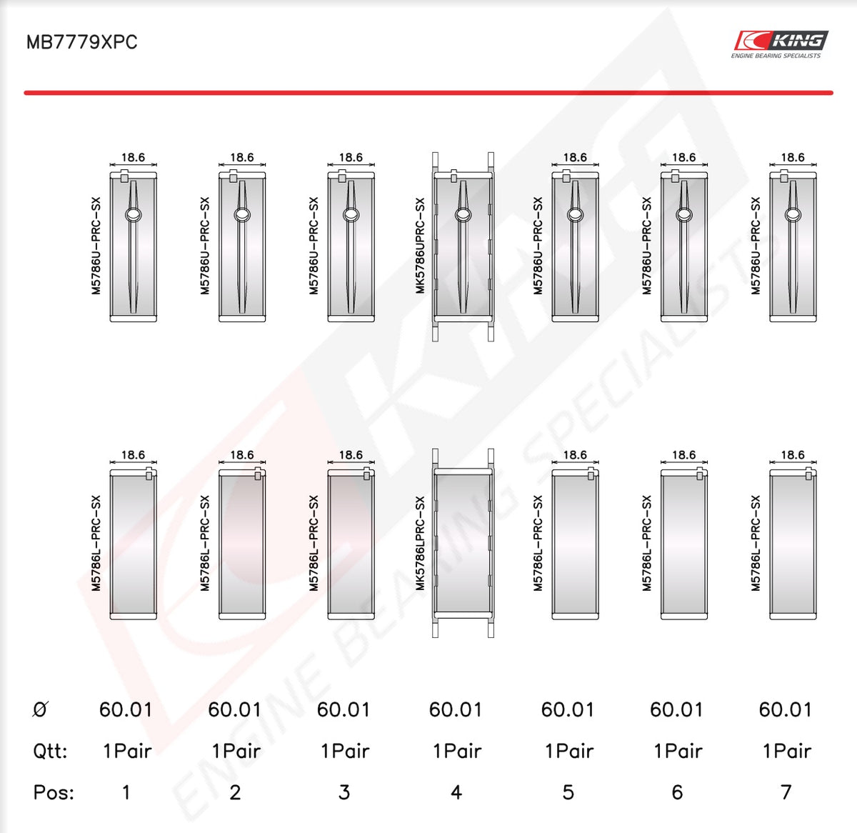 King Engine Bearings Race Main Bearing Set for Toyota B58 (3.0L GR Supra) A90