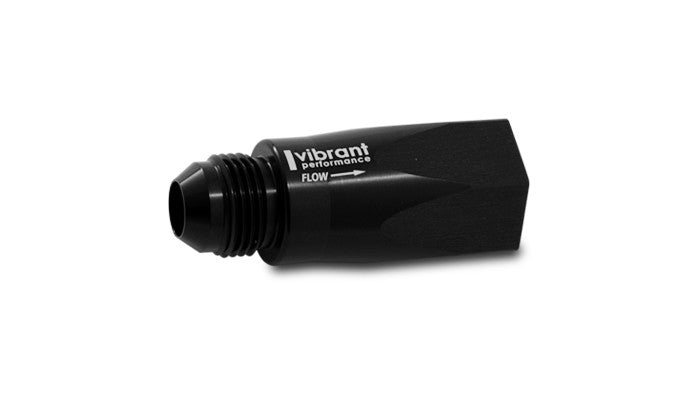 Vibrant Ball Style Inline One Way Check Valves, Male AN Flare to Female ORB