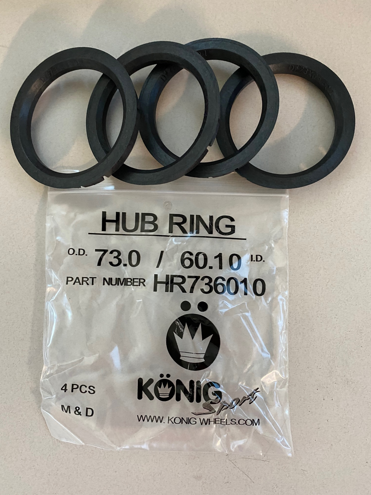 Konig HUB RING SET (4PCS) - 73MM O.D. / 60.1MM