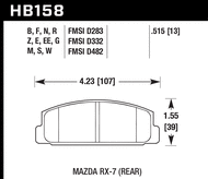 Hawk Performance Rear Brake Pads HB158 for Mazda RX-7 FD3S/FC3S (1993-1995, 1986-1991)