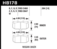 Hawk Performance Front Brake Pads HB178 for Nissan 300ZX Z32 (1990-1996)