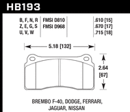 Hawk Performance Brake Pads HB193 for Nissan GT-R R35 (2009+)