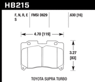 Hawk Performance Front Brake Pads HB215 for Toyota Supra JZA80 (1993-1998)