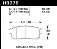 Hawk Performance Rear Brake Pads HB378 for Mazda RX-8 SE3P (2004-2011)