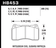 Hawk Performance Front Brake Pads HB453 for Honda/Toyota/Subaru/Mitsubishi Civic Type R / 86 / WRX STI / Lancer Evolution X / Lancer Evolution VIII/IX FK8/ZN6/VAB/GRB/GVB/CZ4A/GDB/CT9A (2017-2021, 2015-2021, 2008-2014, 2008-2015, 2004-2007, 2003-2006