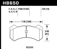 Hawk Performance Front Brake Pads HB650 for Nissan GT-R R35 (2009+)