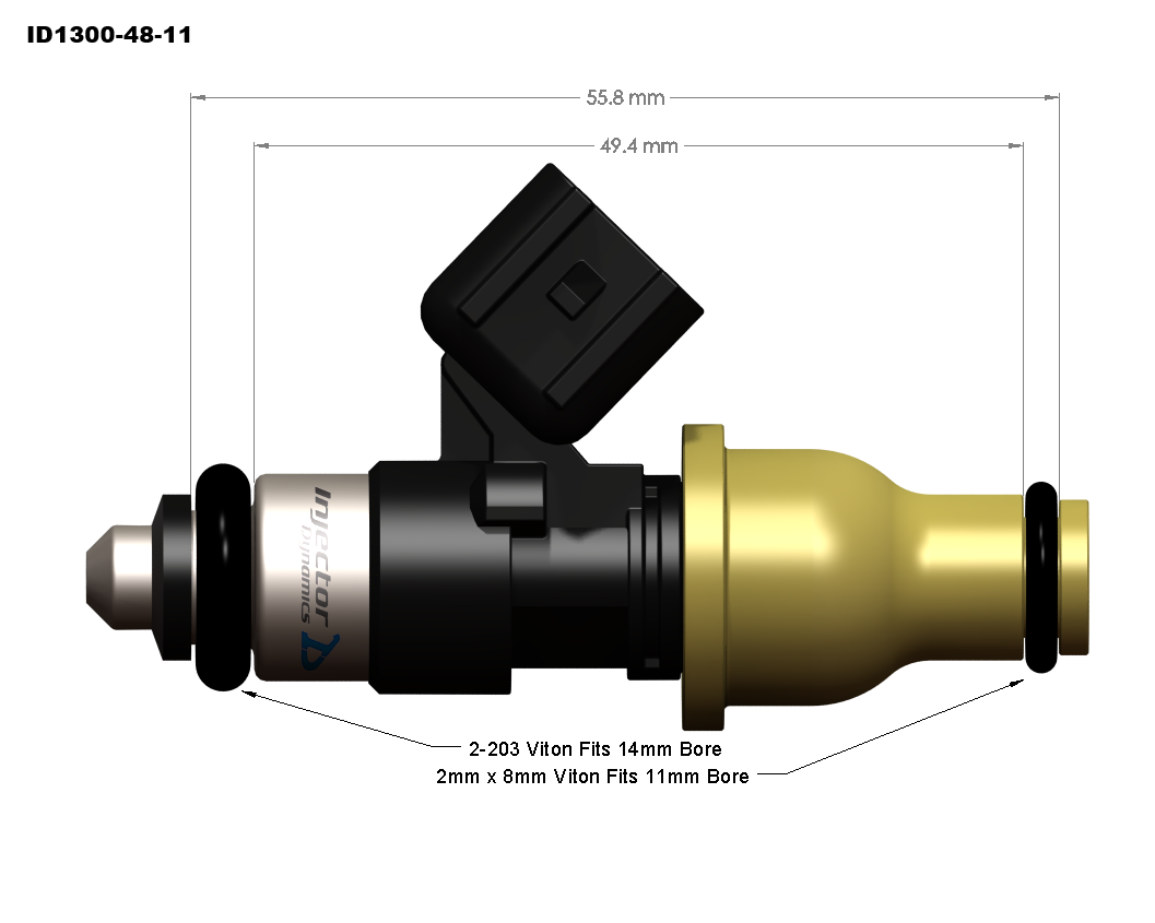 Injector Dynamics ID1300-XDS Fuel Injector Set of 6 for Nissan 300ZX Z32 (1990-1996) (1300.60.14.14.6)