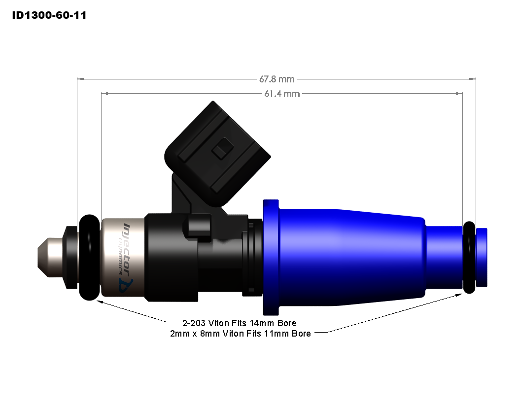 Injector Dynamics ID1300-XDS Fuel Injector Set of 4 for Nissan 240SX/Silvia S13/S14/S15 (1300.60.11.14.4)