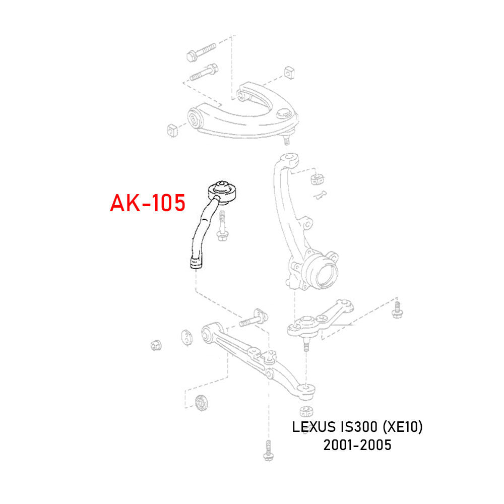 Godspeed Adjustable Front Tension Rods With Spherical Bearings AK-105-C for Toyota Chaser/Mark II JZX90/JZX100/JZX110 (1992-2001)