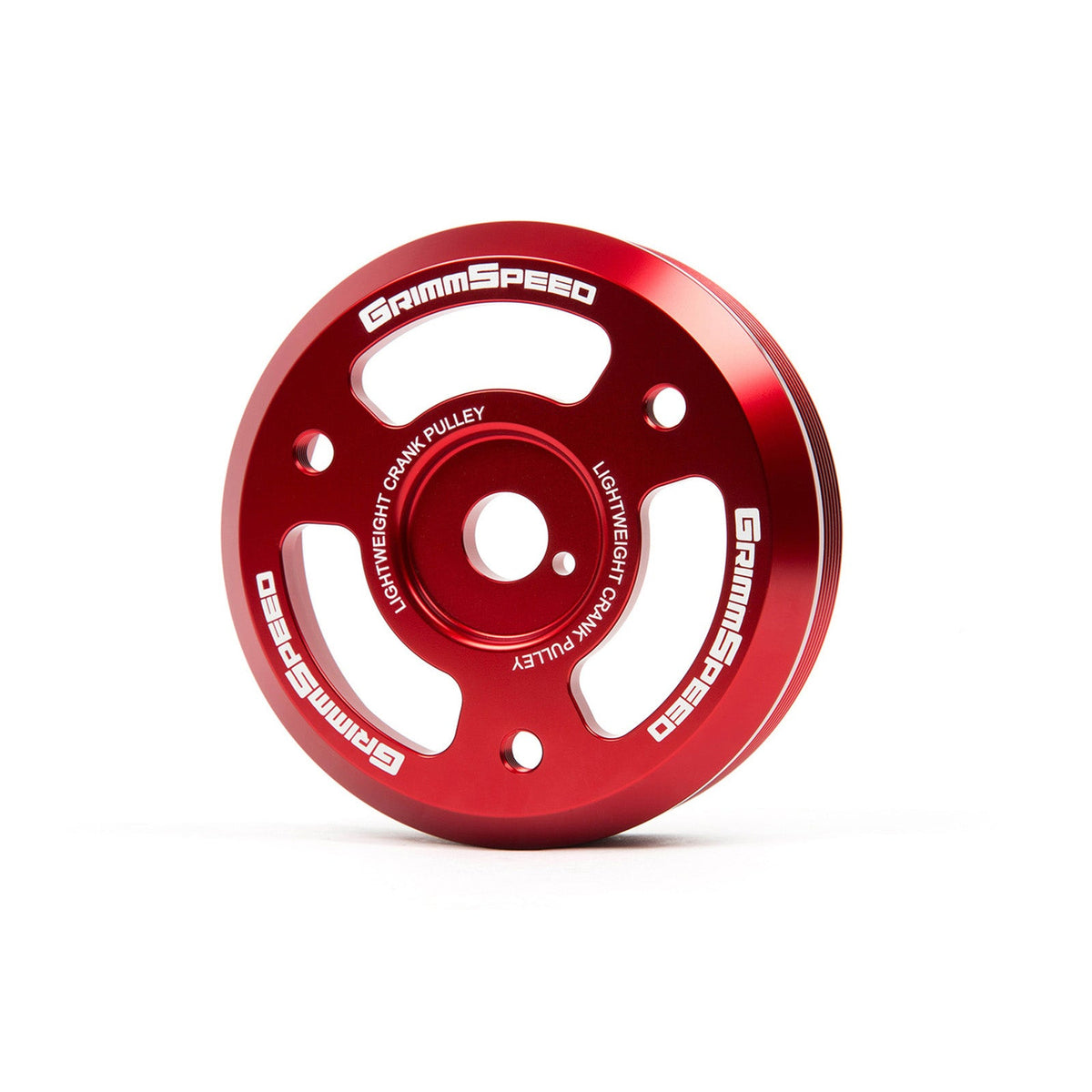 GrimmSpeed Lightweight Crank Pulley - Red - 2015-21 Subaru WRX, 2013-21 Subaru BRZ for Subaru/Toyota BRZ/86/WRX/STI ZN6/VAB (2013-2021)