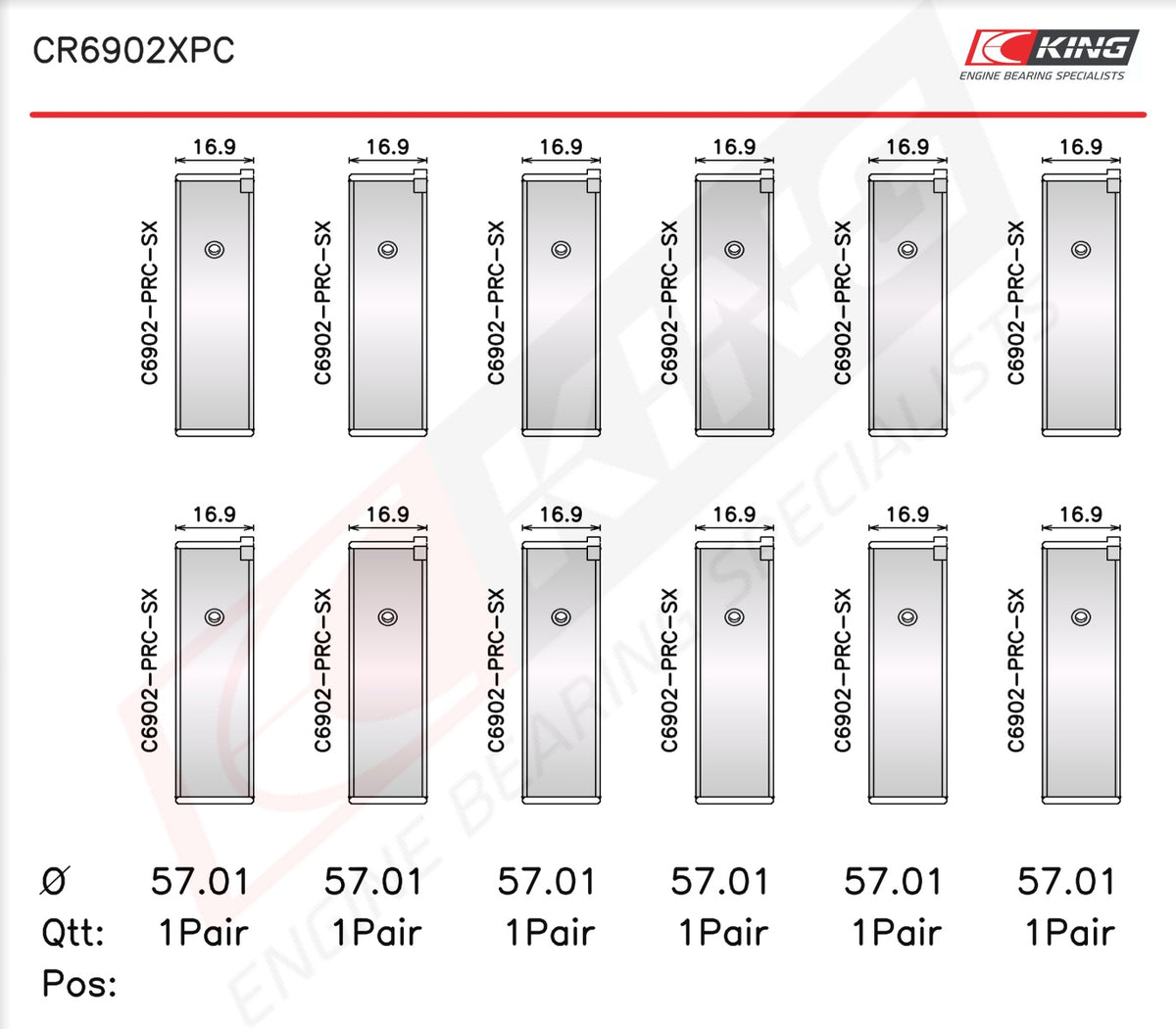 King Engine Bearings Race Rod Bearing Set for Nissan/Infiniti VQ35HR/VQ37VHR Z33/Z34/V36/V37