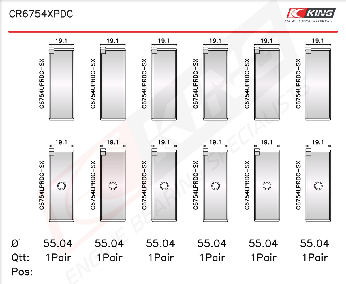 King Engine Bearings Race Rod Bearing Set for Toyota 1JZ-GE/1JZ-GTE JZX81/JZX90/JZX100/JZX110/JZZ30