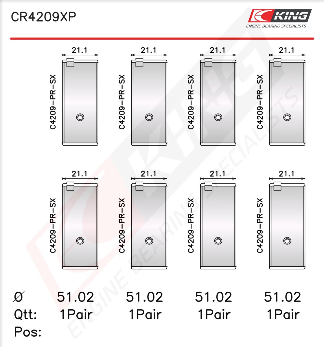 King Engine Bearings Race Rod Bearing Set for Toyota 3S-GTE SW20